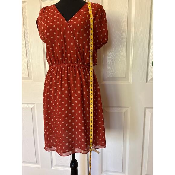 THML Women’s Small Polka Dot Burnt Orange Dress - Picture 6 of 12